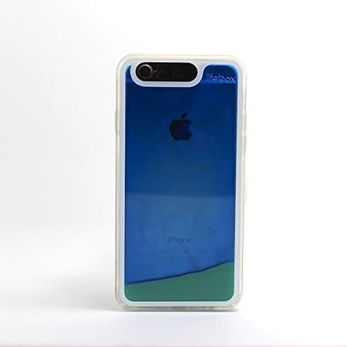 Glow Apple iPhone 6 Case 4.7" Dual Layer Hybrid Bumper Double Protection with Liquid Infused Glow in the Dark Fluoroscent Sand - Retail Package - Blue - Cloudy