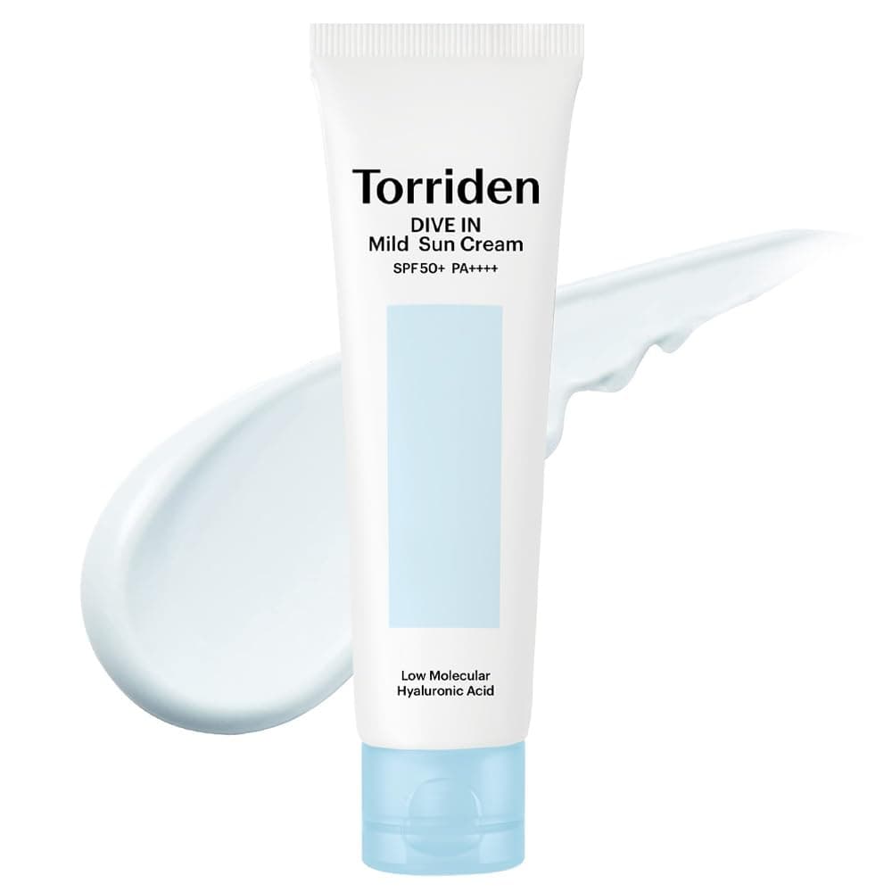 Torriden Dive in Mild Sun Cream, 2.0 fl oz (60 ml), Official and Genuine, Sunscreen, SPF50+, PA+++, Non-Nano, Non-Chemical, Tone Up, Moisturizing, Panthenol, Moisture Sensation, Hyaluronic Acid, Dry Skin, Vegan Prescription, Korean Cosmetics, Skin Care