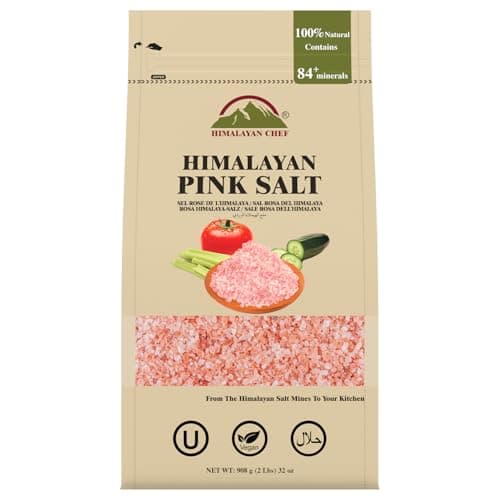 Himalayan Chef Pink Himalayan Salt, Coarse Grain - 4 lbs (2 x 2 Pound Bags)