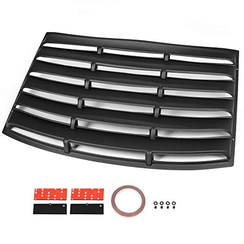 VRracing New Rear Window Louvers Windshield Sun Shade Cover Protector Matte Black Compatible for Chevy Camaro 2010 2011 2012 2013 2014 2015 ABS