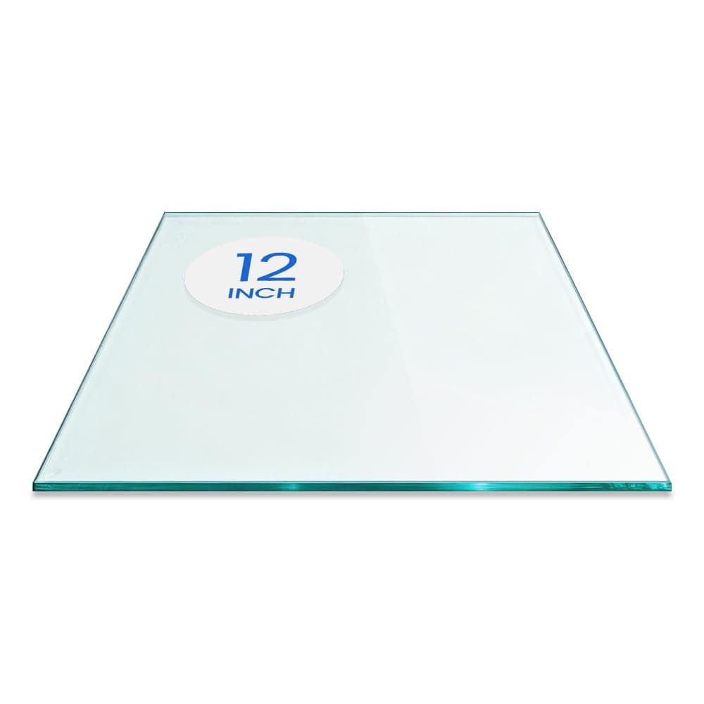 Dulles Glass 12 inch Square Glass Table Top - Tempered - 1/4" Thick Glass Surface, Safe Flat Polished, Eased Corners, Multipurpose for Dining Table, Patio, Coffee and End Table