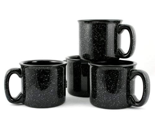 Ceramic Campfire Mug, 15oz - Set of 4 (Black)