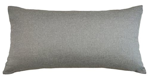 Aiking Home Breathable Solid Faux Linen Lumbar Throw Pillow Case for Sofa, Bedroom or Car. (12"x24", Gray)
