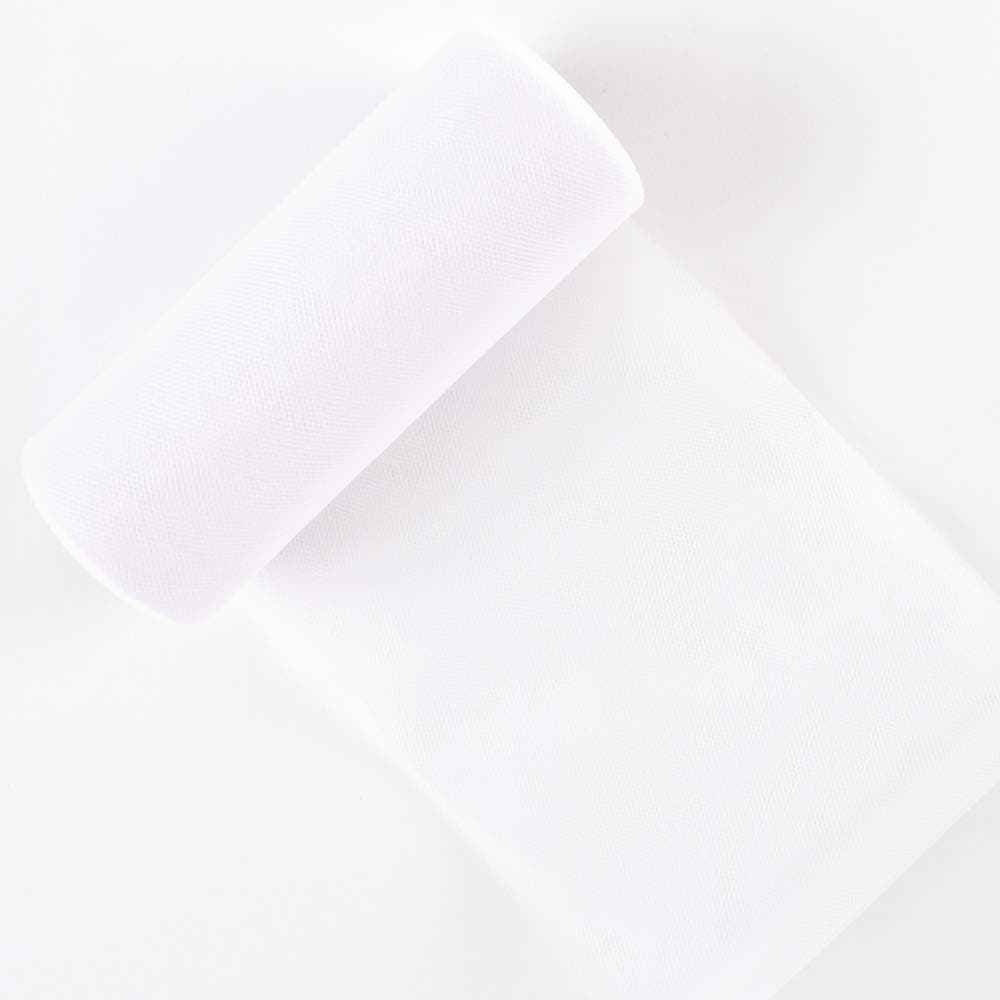 Creative Ideas Tulle Fabric Roll 6" by 25 yd (75'), 29 Colors Available, White