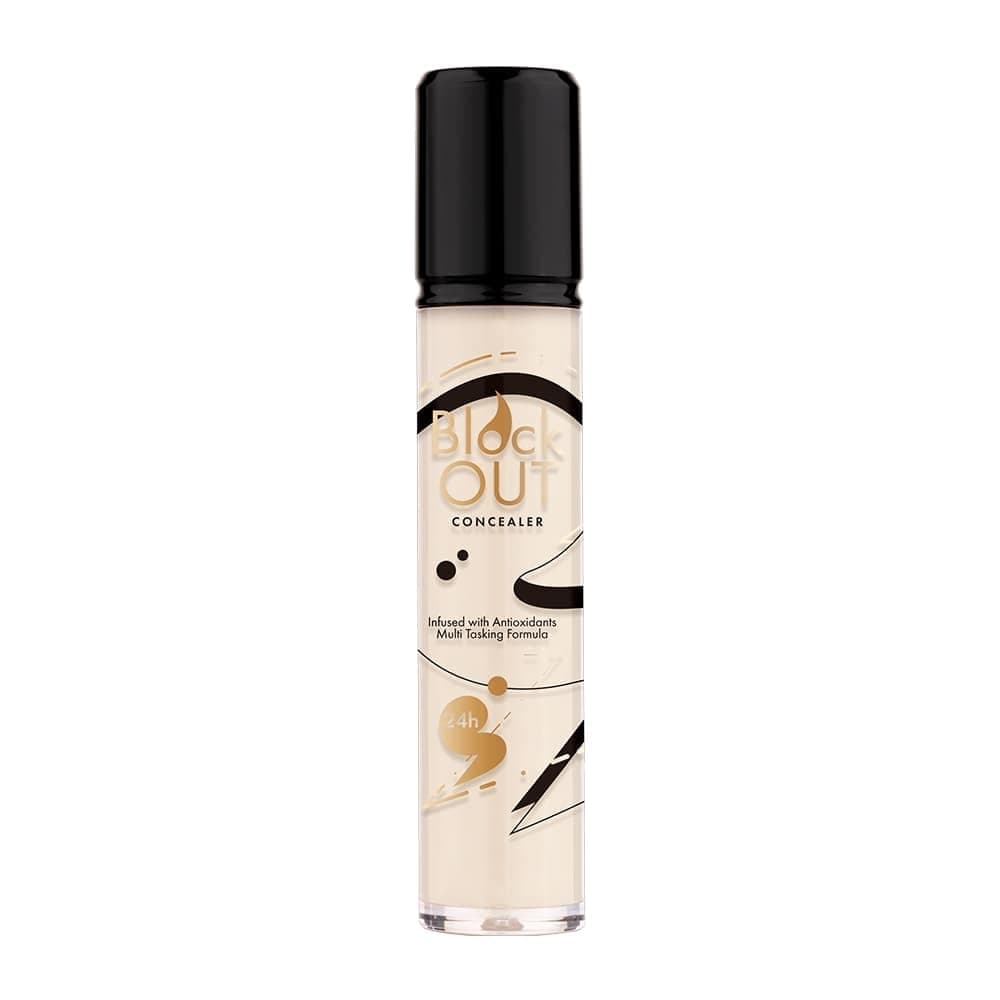 Block Out Concealer - 24H Waterproof Full Coverage | Matte Finish, Lightweight & Blendable Formula | Covers Dark Circles, Spots, Blemishes | For All Skin Types