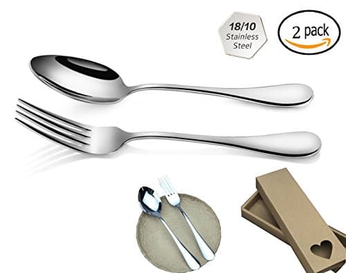 Pound PD-02FS 18/10 Silver Stainless Steel Set of 2-piece (Fork,Spoon) Flatware Sets (1 SET)