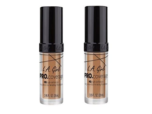 PACK OF 2 L.A. Girl Pro Coverage Liquid Foundation, Beige