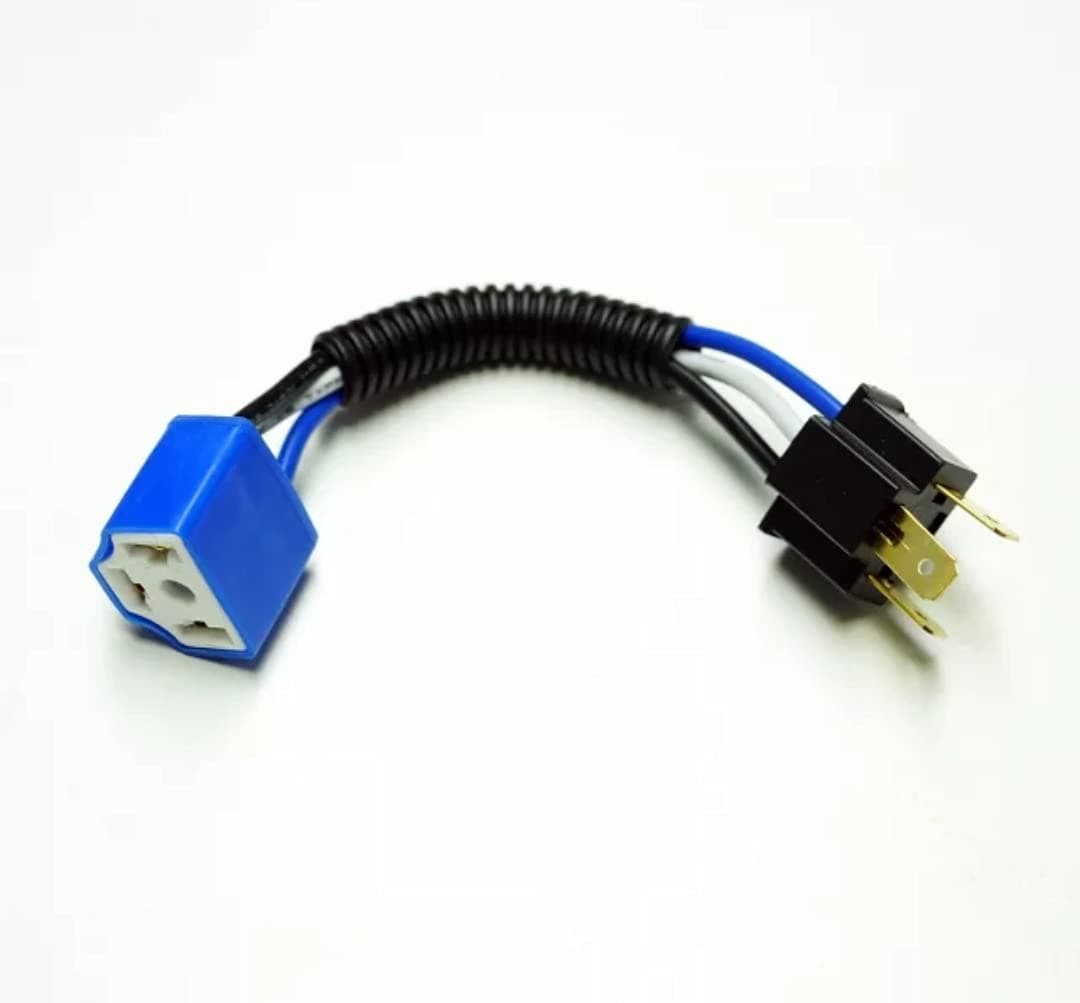 H4 Car Motorcycle Headlight Ceramic Bulb Holder 3 Pin Female Socket To Male Socket Wire Cable - 2 Pieces, Multi