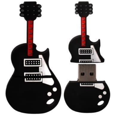 4 GB Novelty Guitar Keyring USB 2.0 Memory Stick / Pen Storage Drive Compatible With PC / Mac.