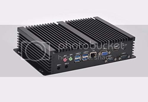 Intel Haswell i5 4200U Industrial Barebone, Fanless Barebone with GbE Support Linux/Windows 2 COM 7 USB USB3.0 VGA HDMI Rich IO, Black Aluminum Case