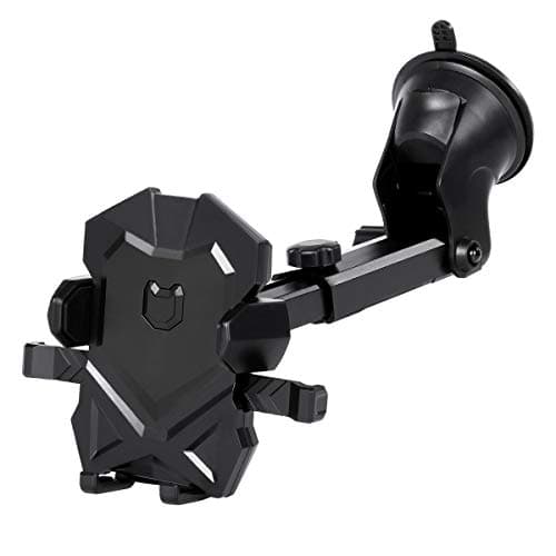 Car Phone Mount, Dashboard Windshield Car Phone Holder with Long Arm and Strong Sticky Gel Suction Cup, Compatible iPhone 11 pro/11 pro max/XS/XR/X/8/7, Galaxy, and More