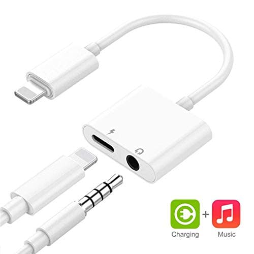 for iPhone Adapter 3.5 mm Jack Splitter Charger and Headphone Adapter for iPhone 8/8 Plus/7/7 Plus/X/XR/XS/XS Max Dongle Charge and Listen to Music for iPhone Aux Audio and Charge Adapter Converter