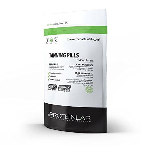 The Protein Lab Tanning Capsules, Safe Tan Accelerator Pills, Get A Healthy Natural Tan, UK Made (30 Capsules - Foil Pack)