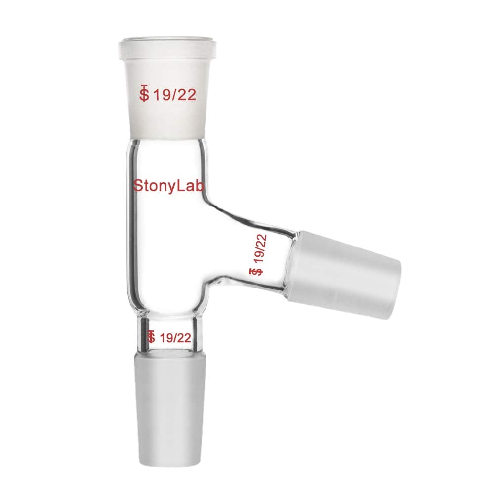 StonyLab 3 Way Distilling Adapter with 19/22 Joints for Distillation Apparatus