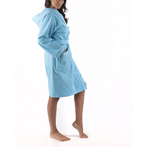 Bathrobe Spaz!ale Splendy YOUNG CUT Microfiber hooded - S, Turquoise