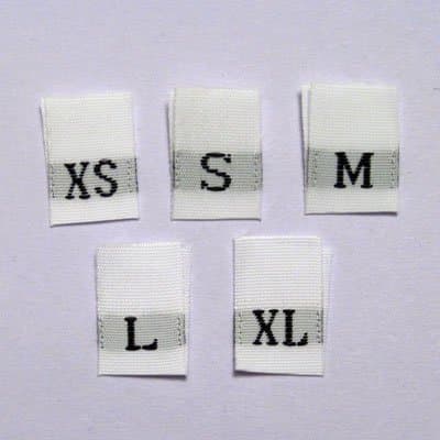 Mixed Size Labels (XS, S, M, L, & XL) Package of 50