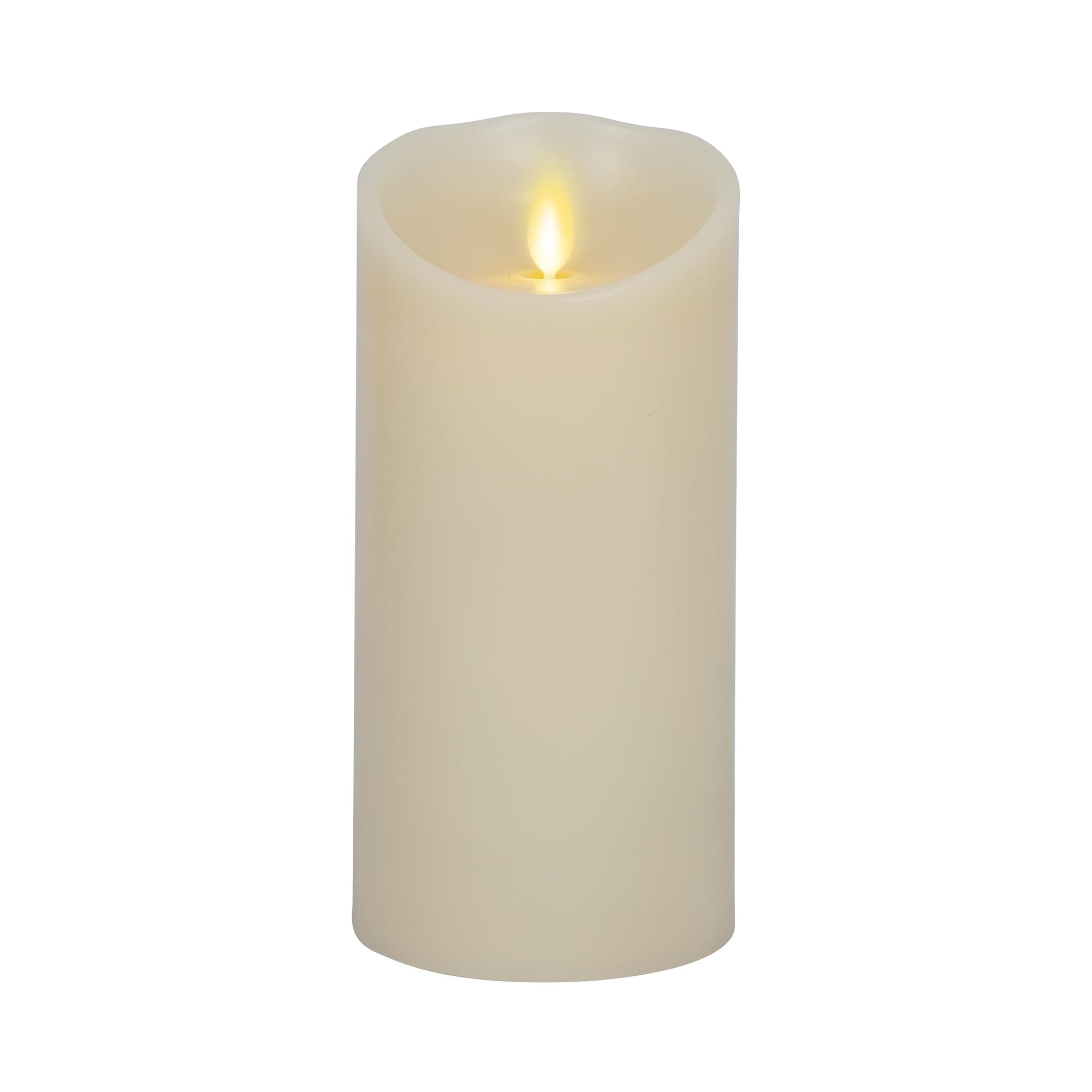 Darice LM357B Luminara Realistic Artificial Flame Pillar Candle with Timer, 7-Inch, Ivory