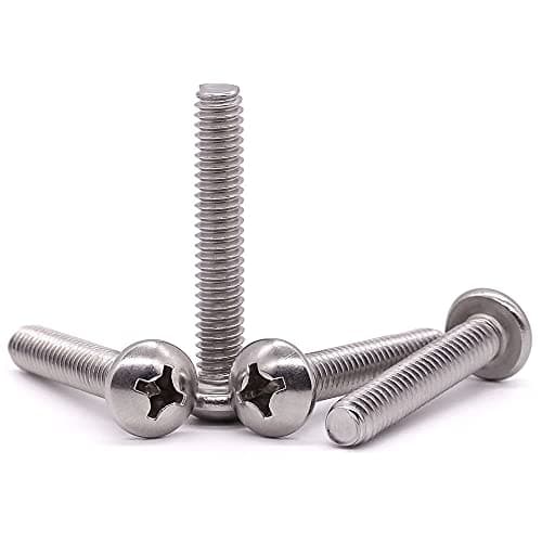 6# 32 x 1-1/4" (1/8" to 4" Available) Pan Head Machine Screw, Phillips Drive, 304 Stainless Steel 18-8, Bright Finish, Fully Machine Thread, 50 PCS by Eastlo Fastener