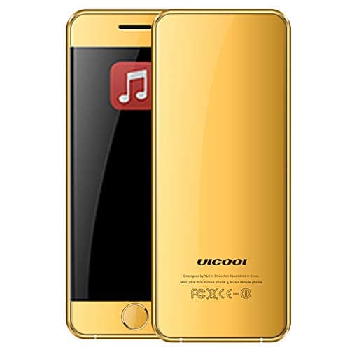 Nice V66 Card Mobile Phone, 2.0 inch, SC6531CA, Support Bluetooth, FM, LBS Position, Anti-lost, GSM, Dual SIM(Black) Dualn (Color : Gold)