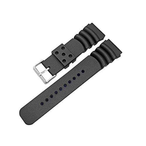 Black Silicone Rubber Replacement Divers Watch Band Strap 20mm 24mm