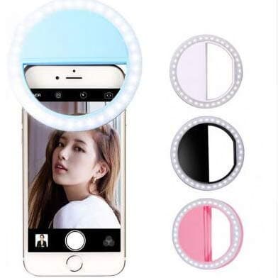 Ultra Aura Selfie Ring Light 36 LED Flash/Best Prop/Accessories/Portable for Mobile, iPhone,iPad,Samsung Galaxy, Android, Smart Phones, Laptop, Camera Photography,Video - Light Blue