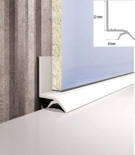 Under Tile Trim PVC 2.5M Bath Or Shower Tray TMW Profiles (Under-Tile)