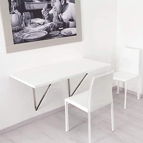Compal Engineered Wood Wall Mounted Foldable Study Table/Office Table/Laptop Table/Work Table/Utility Table,Computer Table Kitchen&Dining Table (19X32 Inches,White),Laminated