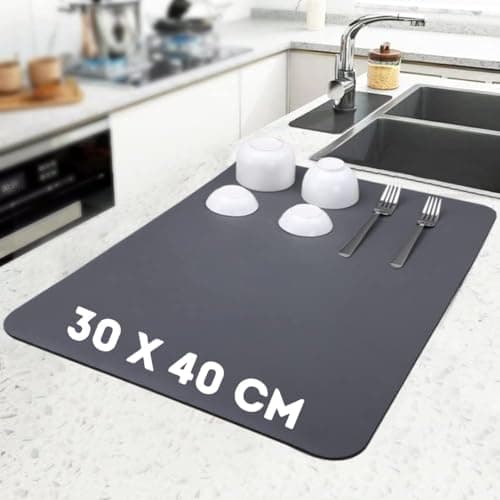 Desi BAE Kitchen Utensil Dish Drying Mat | Quick Dry Water Absorbent mat | Placemat for Dish Drying with Non-Slip Rubber Backed | Super Draining Mat for Kitchen (1)