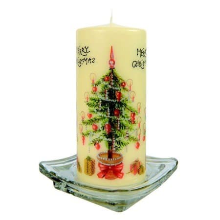 Sebnini Merry Christmas, Printed Pillar Candle