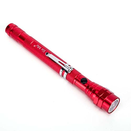 SIXMU Telescoping Magnetic Pick Up Tool-Equipped with Magnet on Both Ends and 3 LED Lights Most Efficient Helping Hand Tool (red)