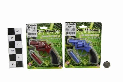 SPY MISSION DIE CAST 8 SHOT CAP GUN - 2 ASSORTED / ONLY 1 SUPPLIED