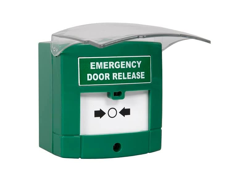 RGL EDR-1N Illuminated Emergency Door Release (Single Pole)(Resettable) with Front Cover, Surface Mounted, Includes Back Box with Security Screws