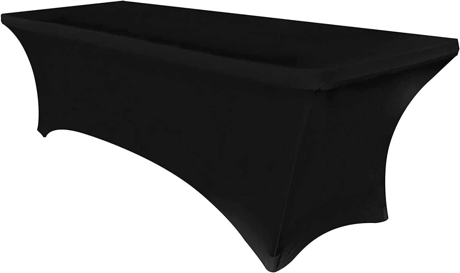 – PREMIFY Table Cloth Black, Spandex Table Cover, 6 Feet-Universal Fitted Washable Rectangular Tablecloth Suitable for Weddings, Parties, Business Meet Ups and Banquets