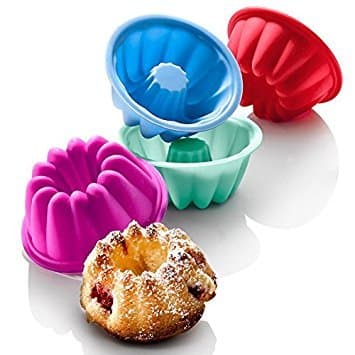 Fancy Mini Silicone Dessert Mold, Stackable Bundt Pan, Swirl Jello Mini Cake Mould (3 inch,8 Pack)