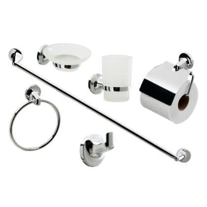 Cabinetsforbathrooms 5 Piece Wall Mounted Bathroom Accessory Pack Chrome Finish - Color : Polished Chrome