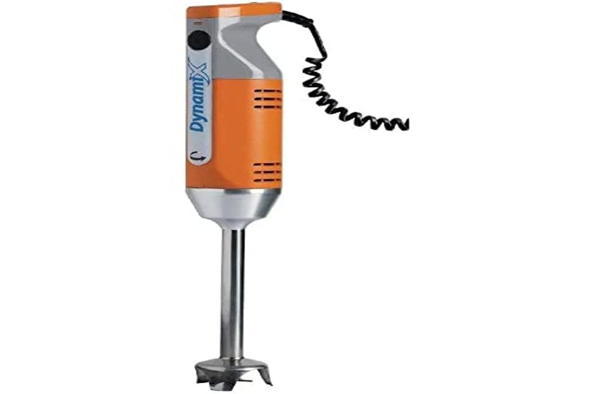 Dynamic220 W Dynamix Stick Blender Combi MX052, Orange, Detachable Shaft: 160 mm, Commercial Hand Blender - Includes 2 Blade & 4 Blade Knives, Beater Disc, Whisk Disc, 1 Litre Container, CF257