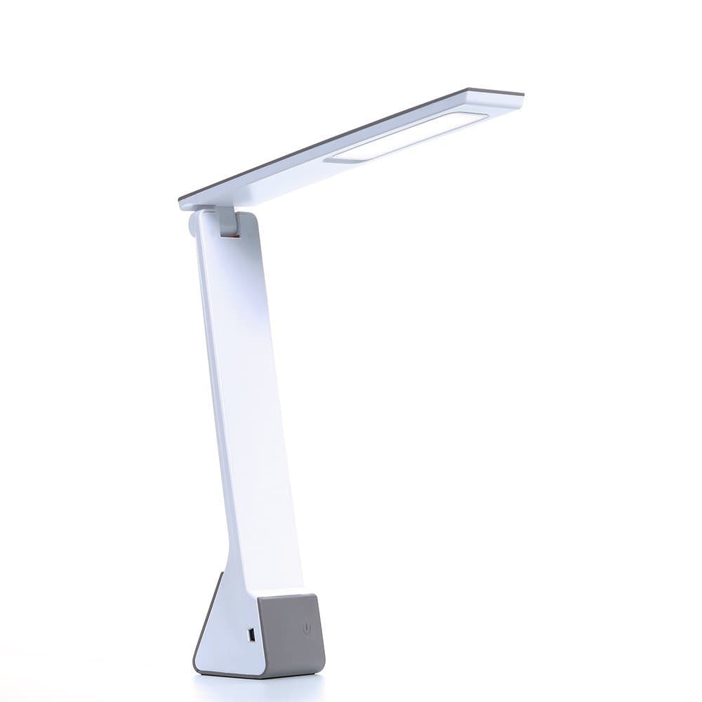 LED Desk Lamp, KQRNS Dimmable LED Table Lamp 3 Lighting Level, Touch Sensitive Desk Lamp, Rechargeable Touch Lights Table Lamps For Bedroom Grey(Eye-caring Light Design, Three Color Modes, Smart USB Charging Port, Adjustable Arm, Energy-efficient)