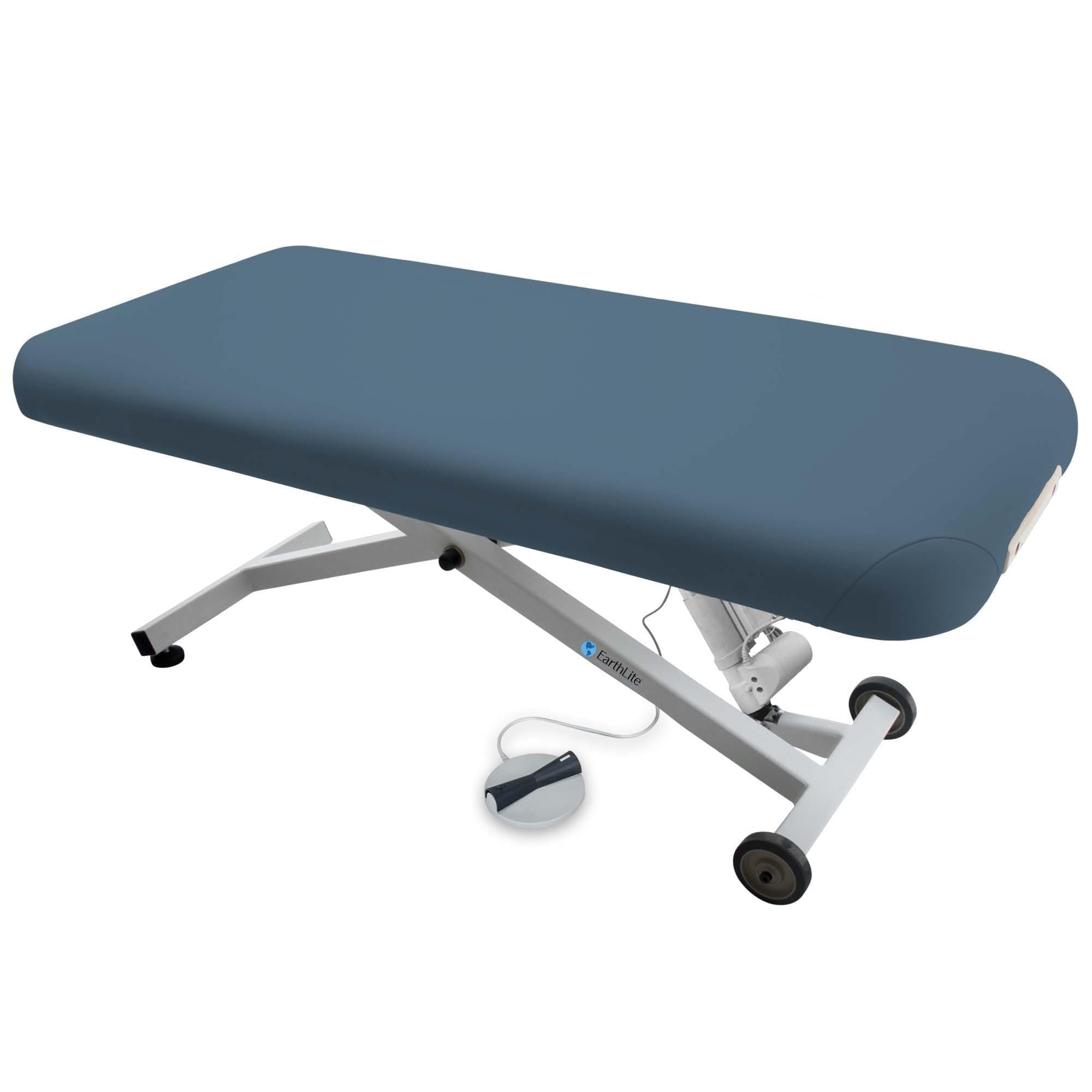 EarthLite Ellora Electric Lift Massage Table, Flat Table Top, Made in USA, 30" x 73, Mystic Blue
