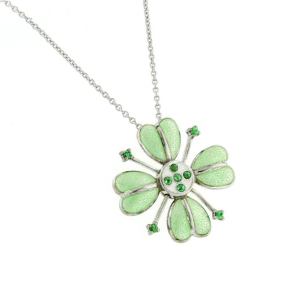 Sterling Silver and Tsavorite Heart Necklace