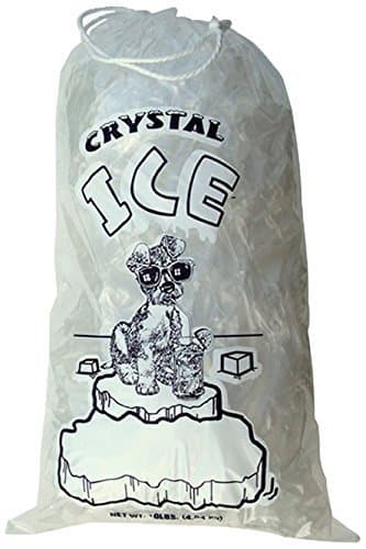 Plastic Ice Bags with Cotton Draw String, 10 lb., Pack of 100