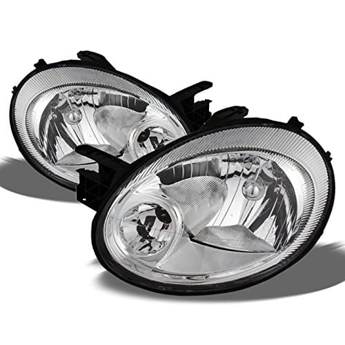 For Dodge Neon OE Replacement Chrome Bezel Headlights Driver/Passenger Head Lamps Pair New