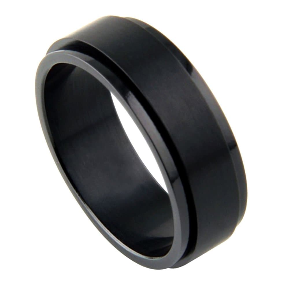 316L Black Stainless Steel Spinner Ring