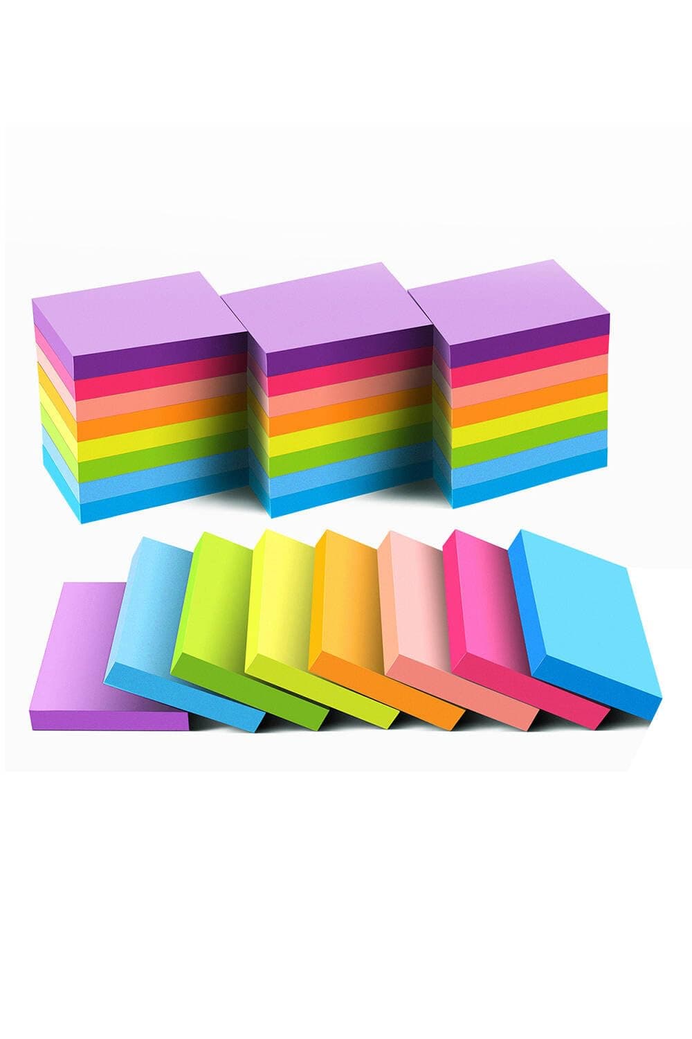 Mini Sticky Notes 1.5x2 Inches, Bright Colors Self-Stick Pads, 24 Pack, 75 Sheets/Pad,1800 Sheets