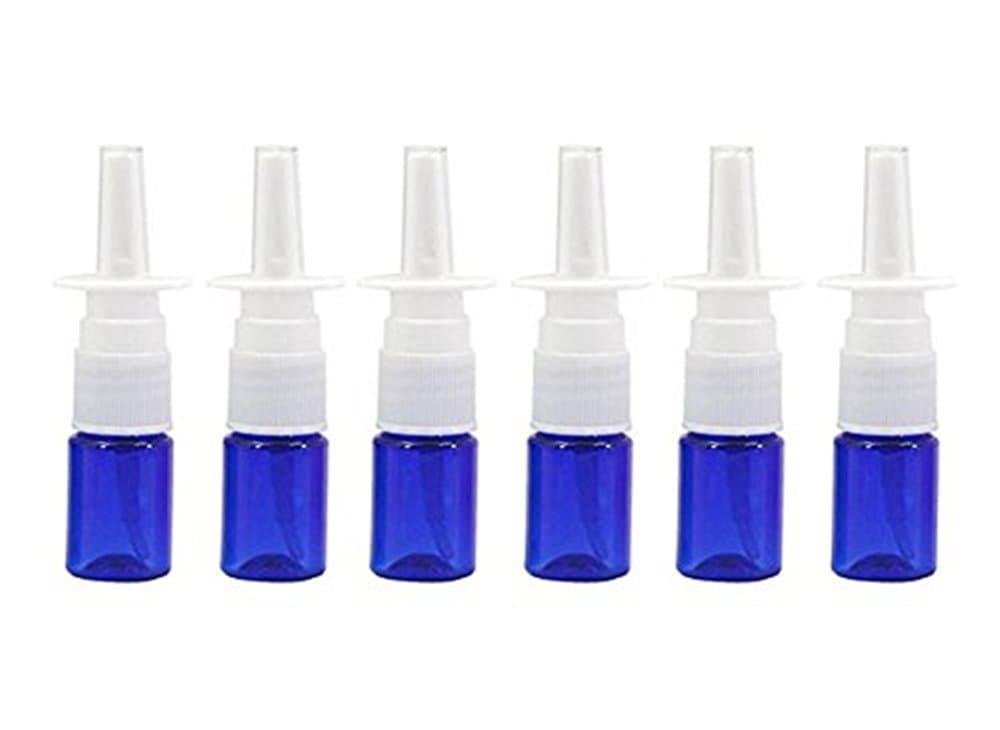 6PCS 5ML/0.17oz Empty Refillable Plastic Cosmetic Travel Packing Spray Bottles Perfume Makeup Water Storage Holder Container Fine Mist Sprayers PET Bottle Atomizers DIY Beauty Tool (Blue)