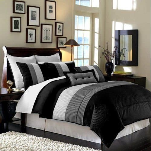 LUXURY STRIPE BEDDING TURN YOUR HOME INTO A HAVEN WITH OUR BEAUTIFUL COMFORTER COLLECTION / QUEEN SIZE , BED IN A BAG