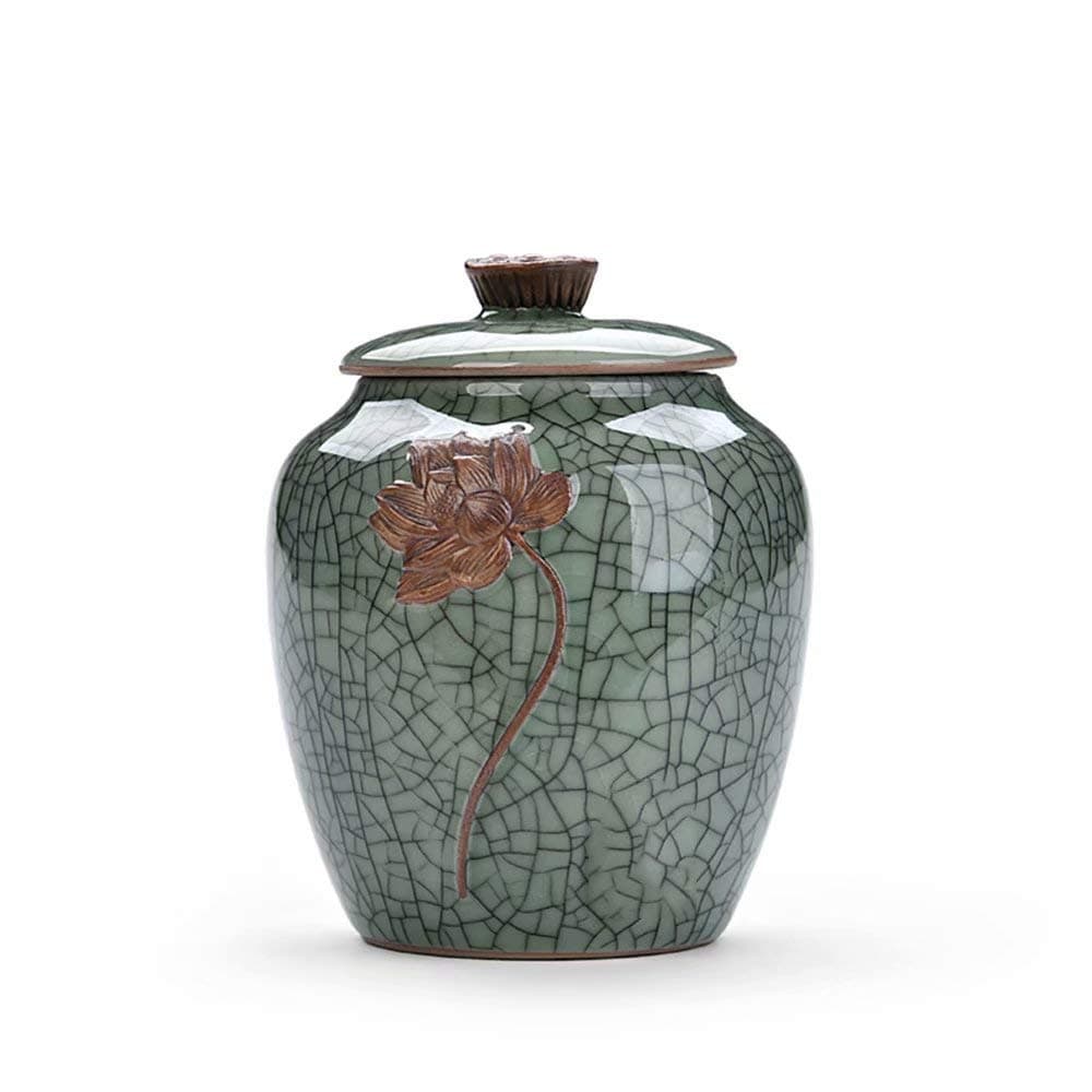 LJYA Cremation Urns Ceramic Celadon Sealed Cans Storage Tanks Storage Tanks Tea Pots Tea Cans