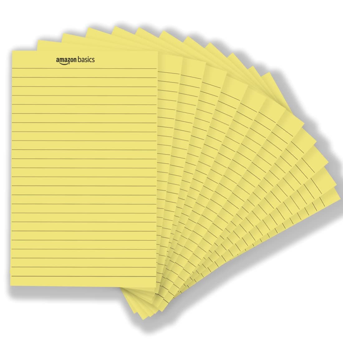 - amazon basics Narrow Ruled 5 x 8-Inch Writing Pad - Canary (50 sheets per pad, 12 pack)