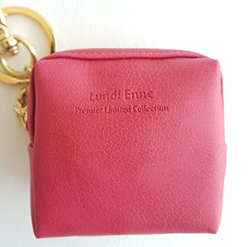Withjenny Lundi Enne Mini Palm Small Size Super Soft Zipper Coin Purse with 14K Gold Plated Key Ring and Hook, Best Gift for Mother, Daughter and Friends, Couple Look Key Ring (Indi Pink)