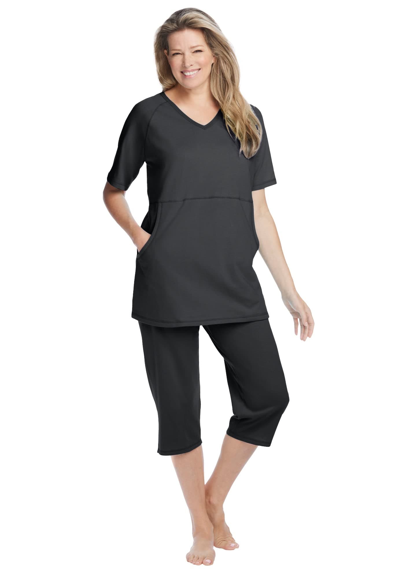 Dreams & Co.Women's Plus Size Capri Lounge Set