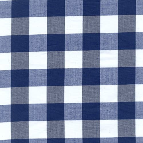 Navy Blue Gingham 1 inch Check Polycotton Fabric